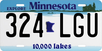 MN license plate 324LGU