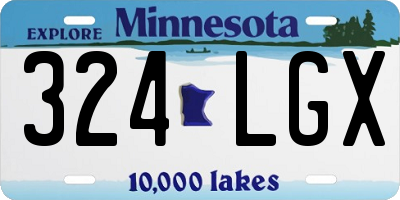 MN license plate 324LGX