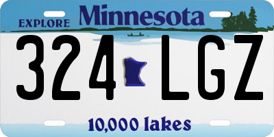 MN license plate 324LGZ