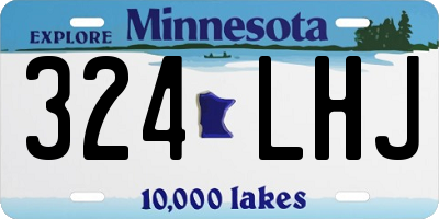 MN license plate 324LHJ