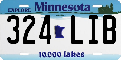 MN license plate 324LIB