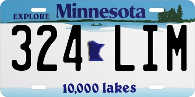 MN license plate 324LIM