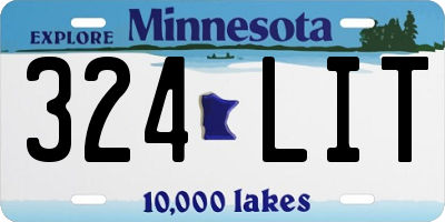 MN license plate 324LIT