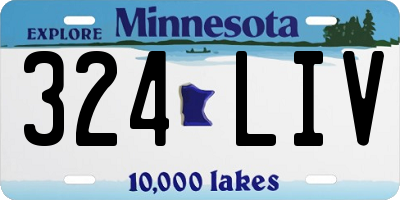 MN license plate 324LIV