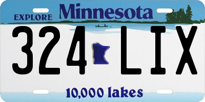 MN license plate 324LIX