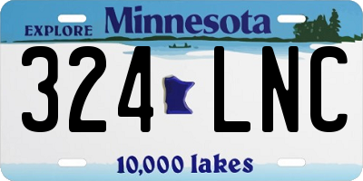 MN license plate 324LNC