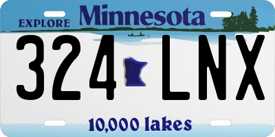 MN license plate 324LNX