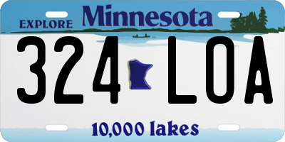 MN license plate 324LOA