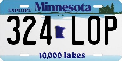 MN license plate 324LOP