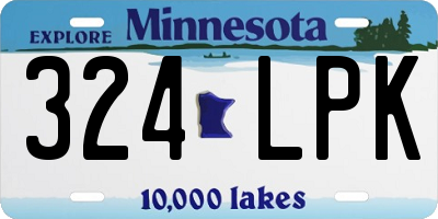 MN license plate 324LPK