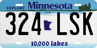 MN license plate 324LSK