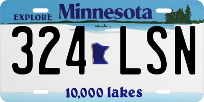 MN license plate 324LSN