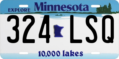 MN license plate 324LSQ