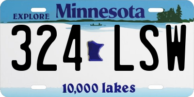MN license plate 324LSW