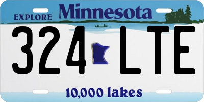 MN license plate 324LTE