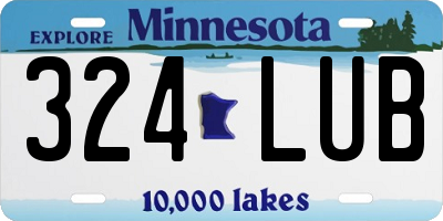 MN license plate 324LUB