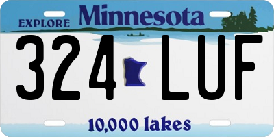 MN license plate 324LUF