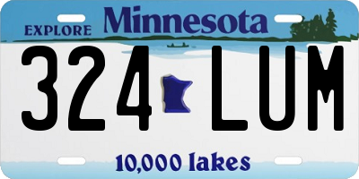 MN license plate 324LUM