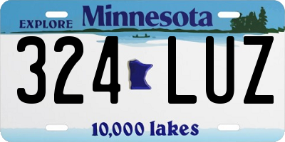 MN license plate 324LUZ