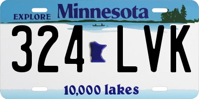 MN license plate 324LVK