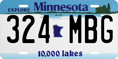 MN license plate 324MBG