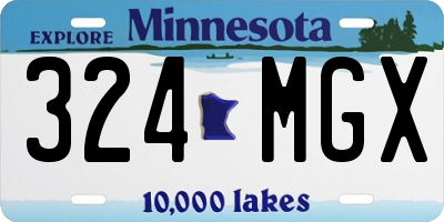 MN license plate 324MGX