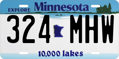 MN license plate 324MHW