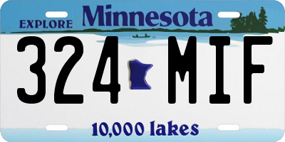 MN license plate 324MIF