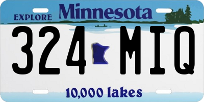 MN license plate 324MIQ