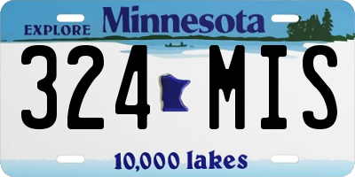 MN license plate 324MIS