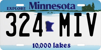 MN license plate 324MIV