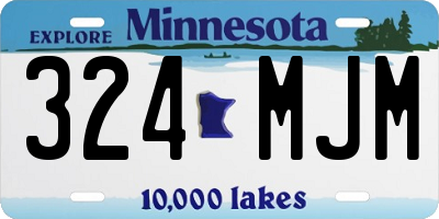 MN license plate 324MJM