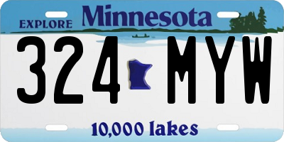 MN license plate 324MYW