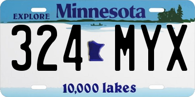 MN license plate 324MYX