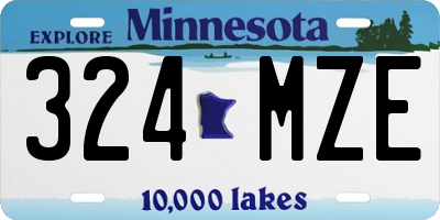 MN license plate 324MZE
