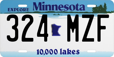 MN license plate 324MZF