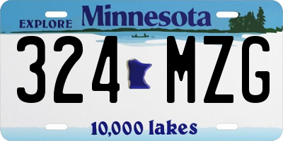 MN license plate 324MZG