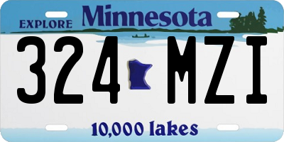 MN license plate 324MZI