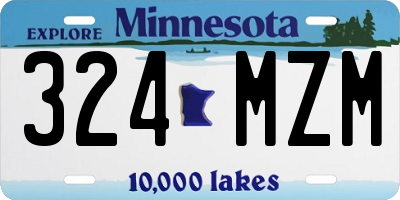MN license plate 324MZM