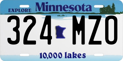 MN license plate 324MZO