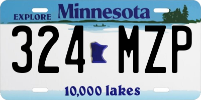 MN license plate 324MZP