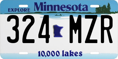 MN license plate 324MZR