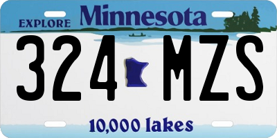 MN license plate 324MZS