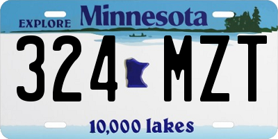 MN license plate 324MZT