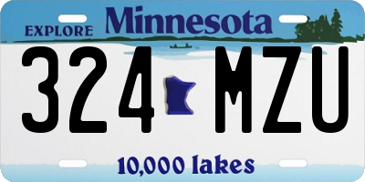 MN license plate 324MZU