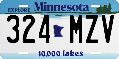 MN license plate 324MZV