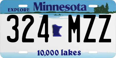 MN license plate 324MZZ
