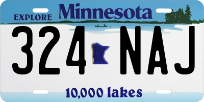 MN license plate 324NAJ