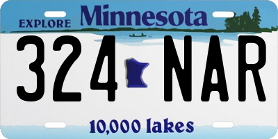 MN license plate 324NAR