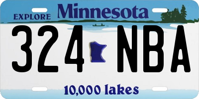 MN license plate 324NBA
